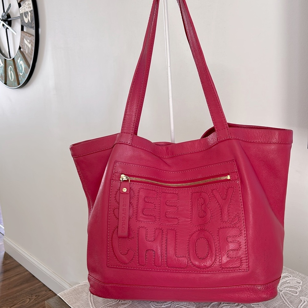 See By Chloe Pink Leather Tote Bag